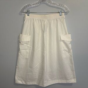 Vintage Symmetry Skirt Cargo Pockets Scrub Skirt Nurse White Midi Skirt Medium